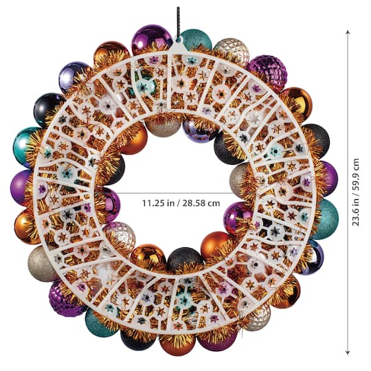 23.5" Skull, Jack-o'-Lantern & Ball Ornament Wreath by Ashland®